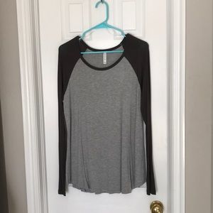 Olive and Gray baseball tee